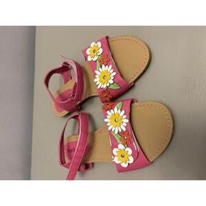 Kelly Kids Pink Floral Strap Sandals for Girls Size 4 Youth